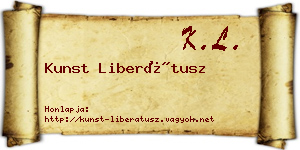 Kunst Liberátusz névjegykártya